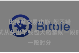 比特派交易功能 您不错尝试从头出手钱包大略恭候一段时分