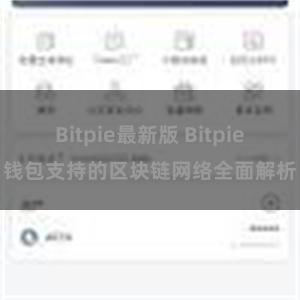 Bitpie最新版 Bitpie钱包支持的区块链网络全面解析