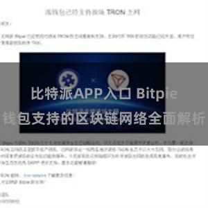 比特派APP入口 Bitpie钱包支持的区块链网络全面解析
