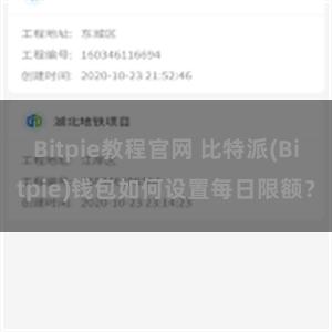 Bitpie教程官网 比特派(Bitpie)钱包如何设置每日限额？