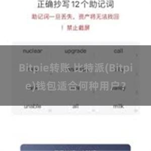 Bitpie转账 比特派(Bitpie)钱包适合何种用户？